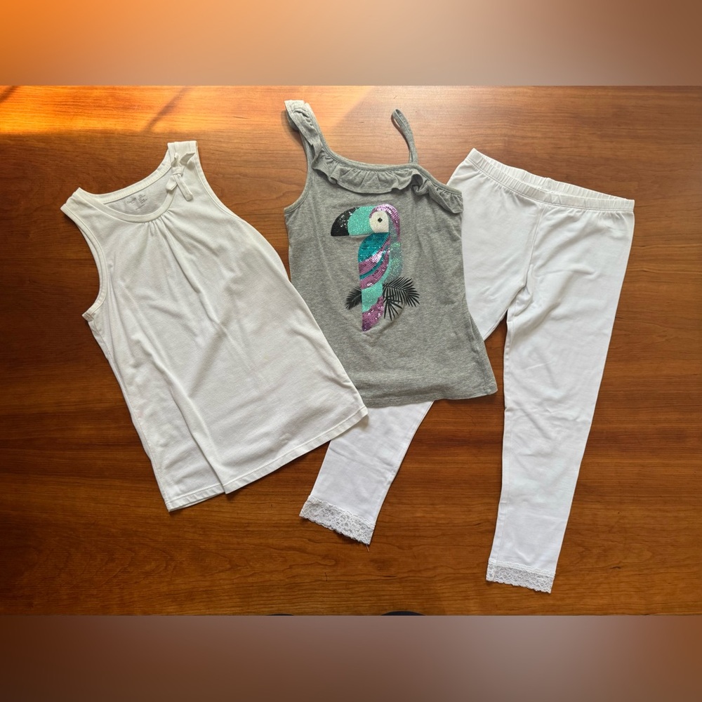 Justice/Gap sleeveless shirts/ Leggings size 10-12
